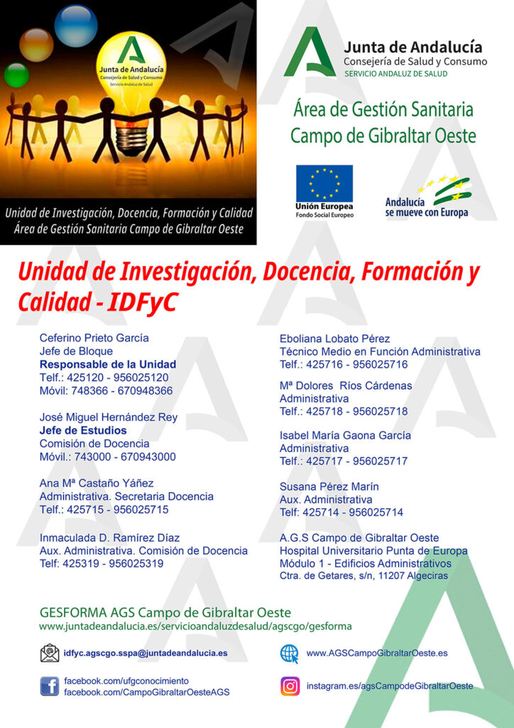 DIRECTORIO Unidad de Investigación, Docencia, Formación y Calidad - AGSCGO